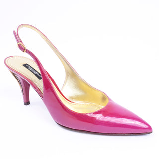 Dolce & Gabbana Shoes Magenta Pink Patent Leather Slingback Heels pointed toe