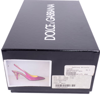 Dolce & Gabbana Shoes Magenta Pink Patent Leather Slingback Heels Size 6.5 Vernice