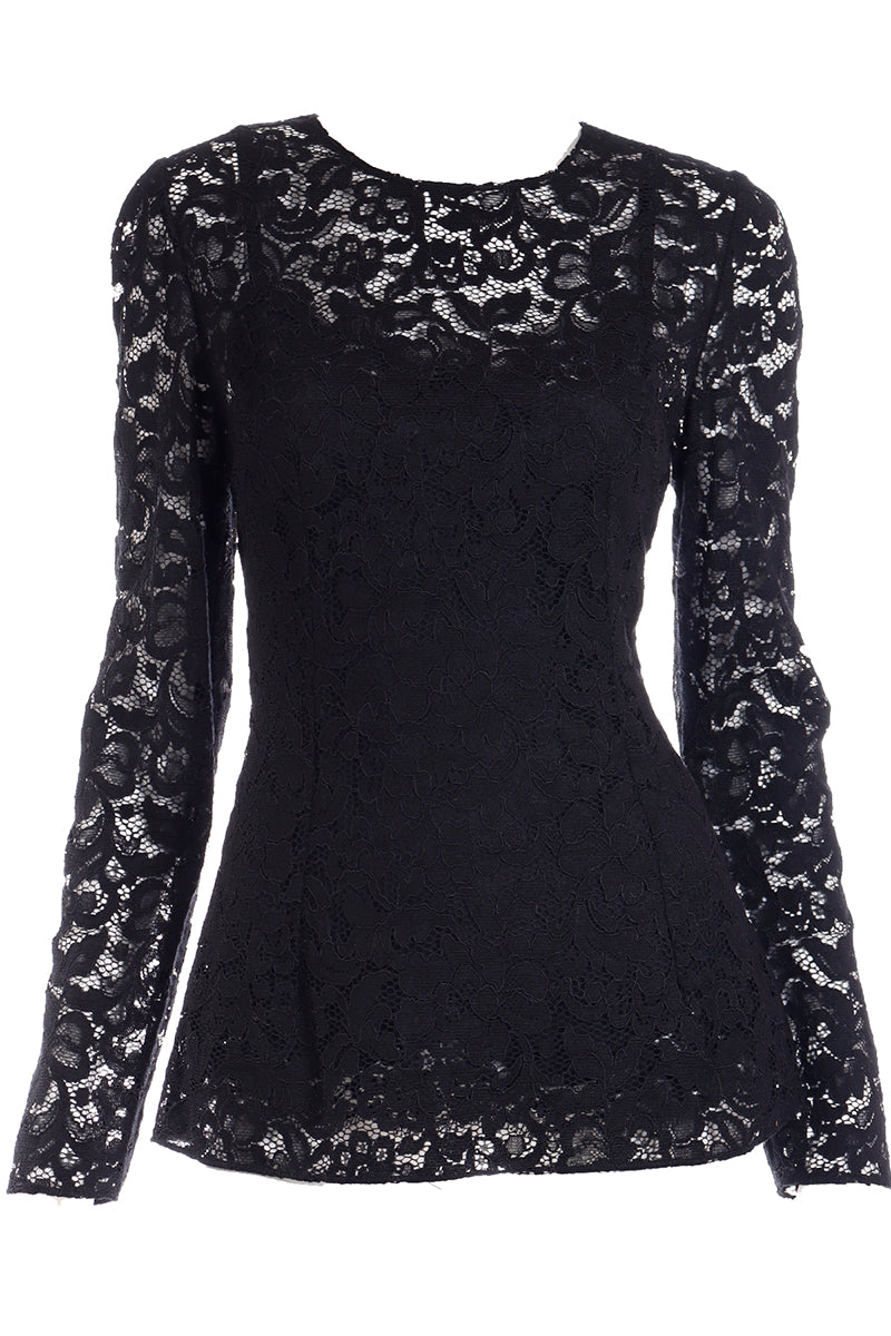 Dolce and gabbana black lace top Clearance