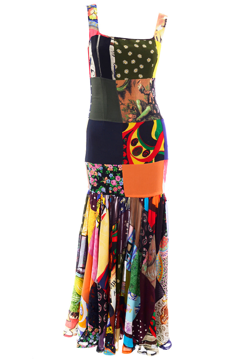 1993 Dolce & Gabbana Vintage Spring Summer Patchwork Print Silk Dress – Modig 1993 Dolce & Gabbana Vintage Spring Summer Patchwork Print Silk Dress – Modig