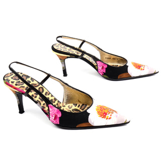 Dolce & Gabbana Shoes Floral Print Slingback Heels 37