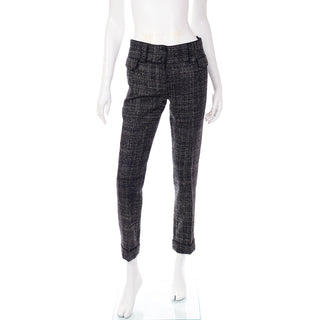2000s Dolce & Gabbana 3 pc Black Tweed Jacket Vest & Trousers Suit Vintage pantsuit