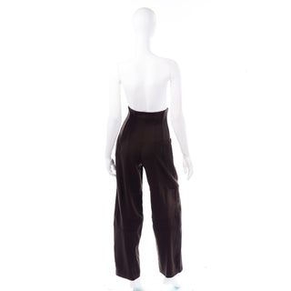 Rare Dolce & Gabbana Vintage Ultra High Corset Waisted Trousers Brown Pants