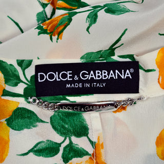 Vintage Dolce & Gabbana Dress in Rose Silk Print Italy