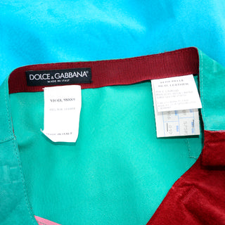 Dolce & Gabbana Multi-Color Block Suede Leather Skirt