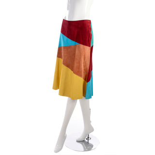 Dolce & Gabbana Colorful Patchwork Suede Skirt
