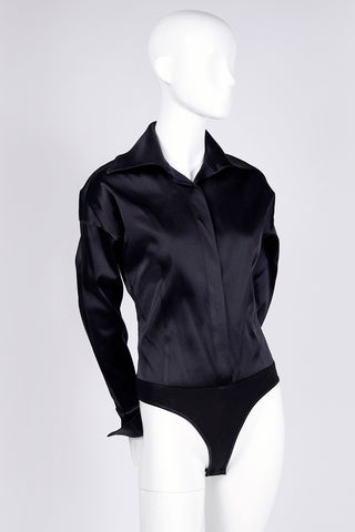Black silk vintage Donna Karan bodysuit