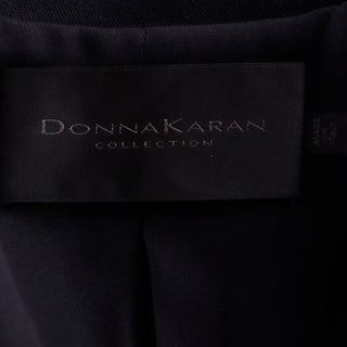1990s Donna Karan Collection Black Wool Coat Black Label