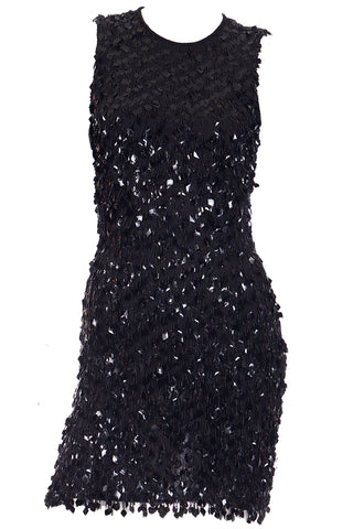 1990s Donna Karan DKNY Dangle Bead Dress w Diamond Paillettes