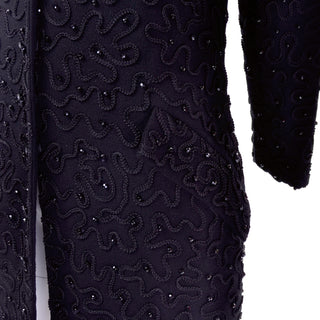 Donna Karan Embroidered Beaded Black Jacket Blazer Vintage