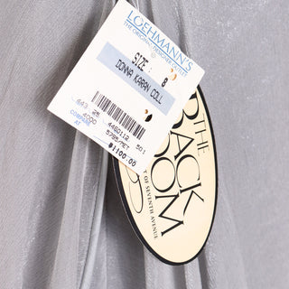 1990s Donna Karan Deadstock Grey Silk Chiffon One Shoulder Evening Dress With tags