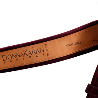 Vintage Donna Karan Deep Purple Suede Belt w Robert Lee Morris Buckle Genuine Leather