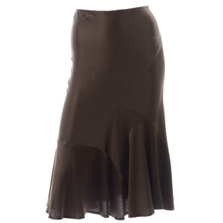 Donna Karan Vintage brown silk bias cut skirt excellent