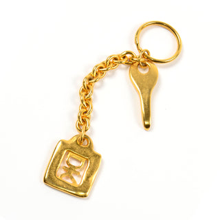 Donna Karan matte gold vintage keychain