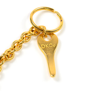 1990s Donna Karan matte gold vintage keychain