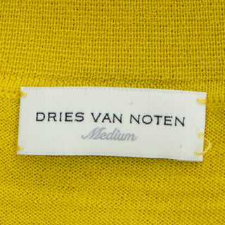 Dries Van Noten Chartreuse Green Short Sleeve Sweater Top M wool