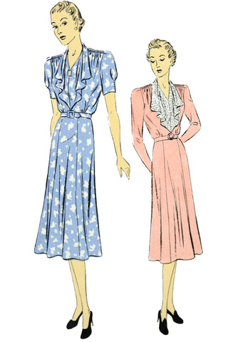 1930s DuBarry 2209b Vintage Dress w Jabot Sewing Pattern