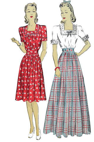 DuBarry 2652B 40s Dress Skirt Blouse Pattern