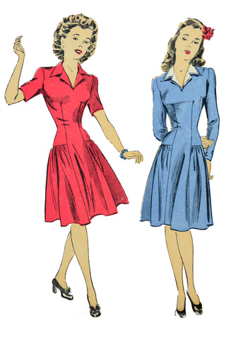 Uncut 1940s DuBarry 5680 Vintage Dress Sewing Pattern