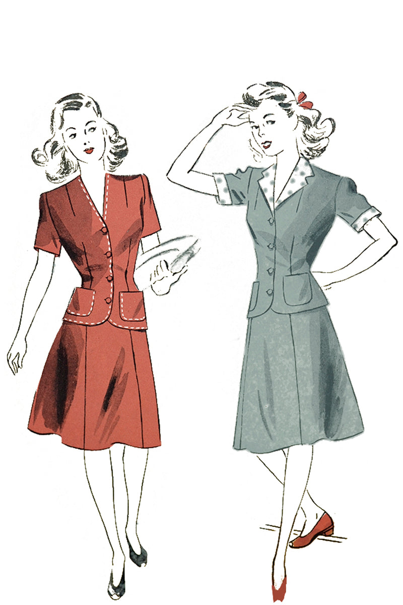 Vintage 1944 DuBarry 5858 WWII Era Dress Sewing Pattern – Modig