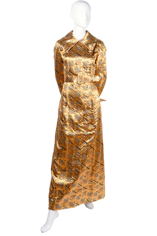 1960s Dynasty Gold Dress with Collar
