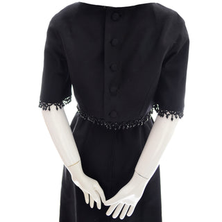 1960s Edward Abbott vintage black dress and beaded top