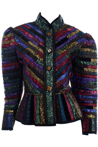 1980s Elena Pelevina Vintage Quilted Russian Folk Jacket