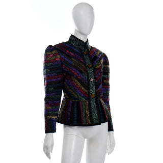 1980s Elena Pelevina Vintage Quilted Russian Folk Jacket M