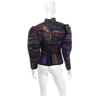1980s Elena Pelevina Vintage Quilted Russian Folk Jacket Size M