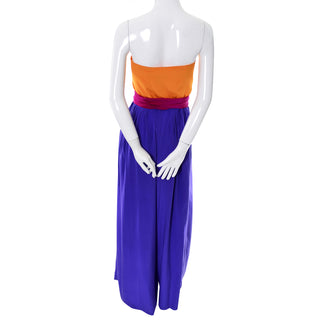 Ellen Tracy NEW Silk 1980s Palazzo Pant Vintage Jumpsuit - Dressing Vintage