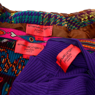 Multi-Colored Pattern Mixing Vintage Emanuel Ungaro Skirt Ensemble