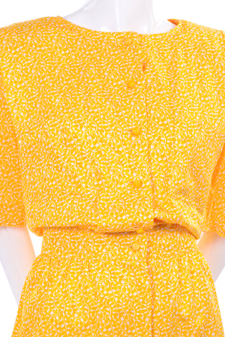 Emanuel Ungaro Parallele Paris Vintage Yellow & White Cotton Dress Modig