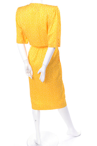 Emanuel Ungaro Parallele Paris Vintage  bright Yellow & White Cotton Dress