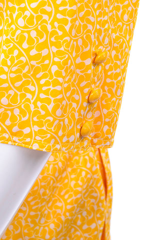 Emanuel Ungaro Parallele Paris Vintage Yellow & White Cotton Dress pockets