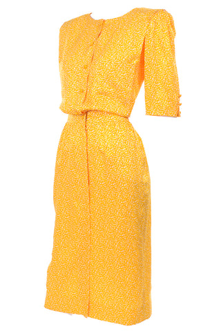 Emanuel Ungaro Parallele Paris Vintage Yellow & White Cotton Dress