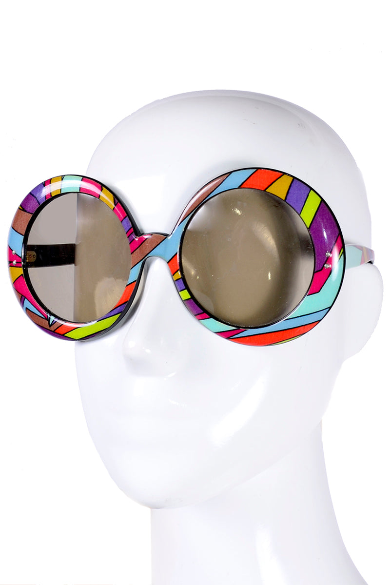 1960s Emilio Pucci Multicolored Mod Round Sunglasses - MRS Couture