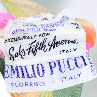Saks Fifth Avenue Emilio Pucci Italy label in 1960's swimwear