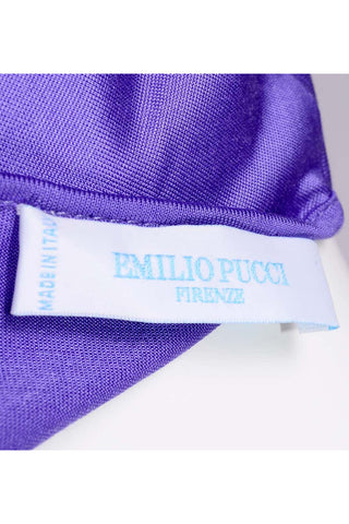 Medium Emilio Pucci Abstract Geometric Skirt W Purple Jersey Top & Sash