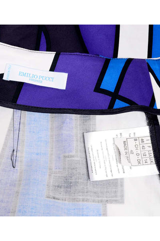 Emilio Pucci Abstract Geometric Skirt W Purple Jersey Top & Sash Italy