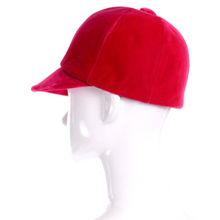 Pink/Red velvet riding cap from 1960's
