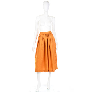 Vintage 1980s Escada Margaretha Ley Dijon Mustard Wool Cashmere Deadstock Skirt