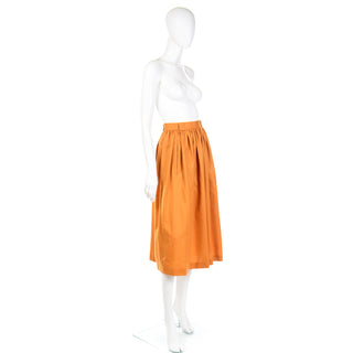 Vintage 1980s Escada Margaretha Ley Dijon Mustard Wool Cashmere Deadstock Skirt w pockets