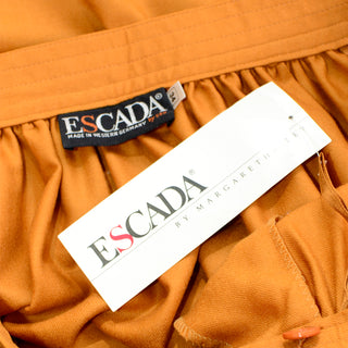 Vintage 1980s Escada Margaretha Ley Dijon Mustard Wool Cashmere Deadstock Skirt w tags Margaretha Ley