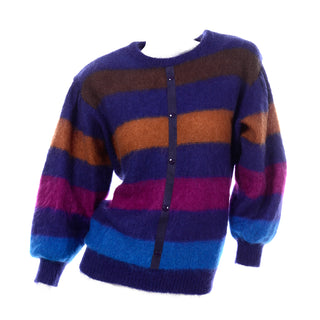 Multi Colored Escada Margaretha Ley 1980s Vintage Striped Mohair Sweater