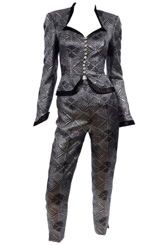 Vintage Escada Silver Lurex Pant Suit