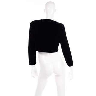 Escada Couture Vintage Black & White Striped Jacket velvet