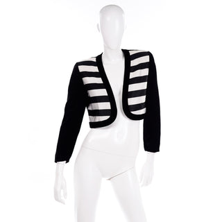 Escada Couture Vintage Black & White Striped Jacket