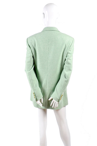 1980s Escada Jacket Margaretha Ley Mint Green Fine Cashmere Vintage Blazer 