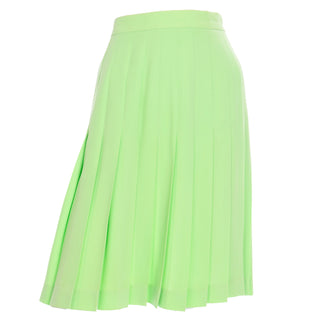 Vintage Pastel Lime Green Escada Margaretha Ley Pleated Skirt excellent condition