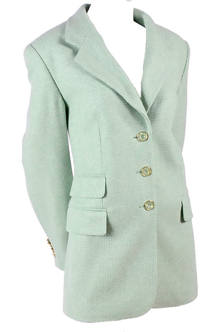 Escada Jacket Margaretha Ley Mint Green Fine Cashmere Vintage Blazer 